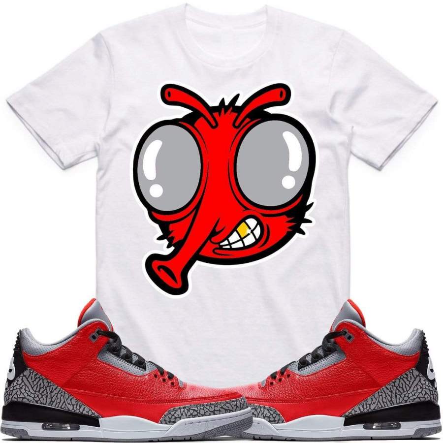 ANGRY STOOPID FLY – Jordan Retro 3 Red Cement Elephant Sneaker Shirt Tees to Match