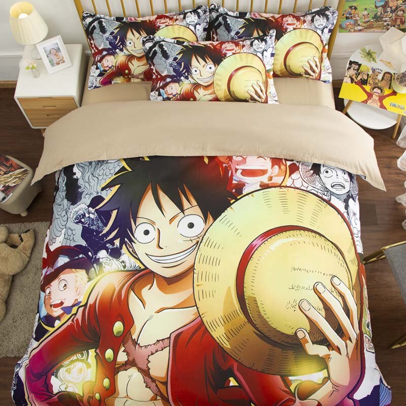 One Piece 3D Bedding Set Monkey D. Luffy Duvet Covers Pillowcases One Piece Roronoa Zoro Portgas.D. Ace Sets