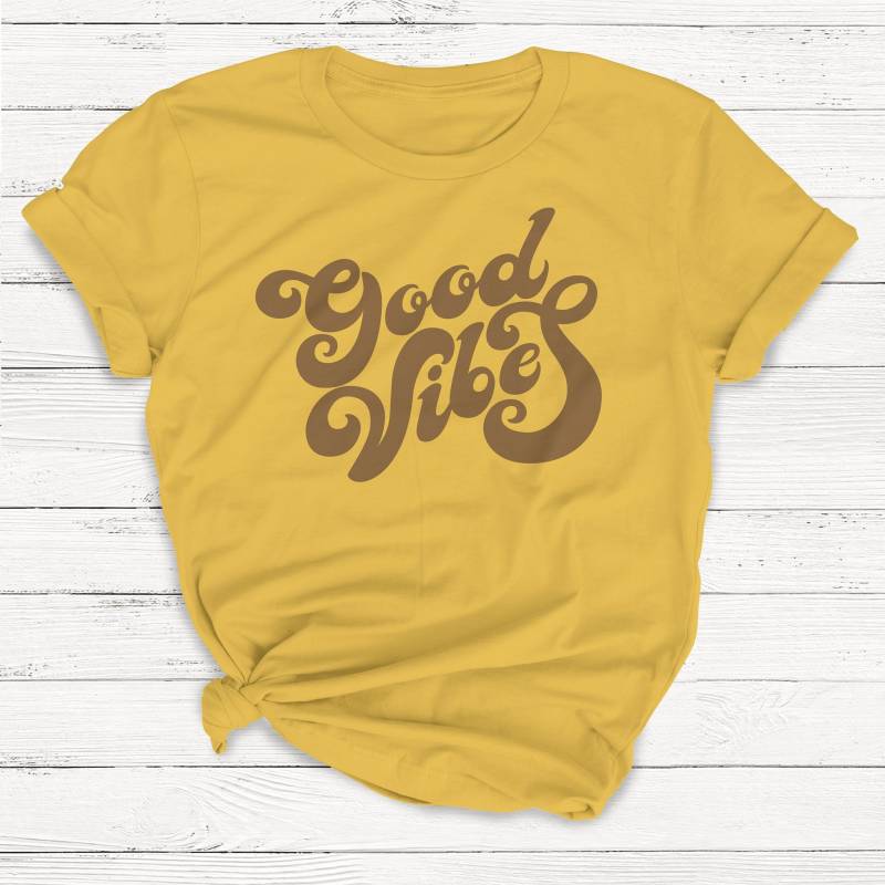 Crushtee Good Vibes Shirt, Positive Vibes, Retro Shirt, Vtg, 70’s Shirt Namaste, Equality, Girl Power, Empowerment, Women’s Rights Long Sleeve Hoodie T-Shirt