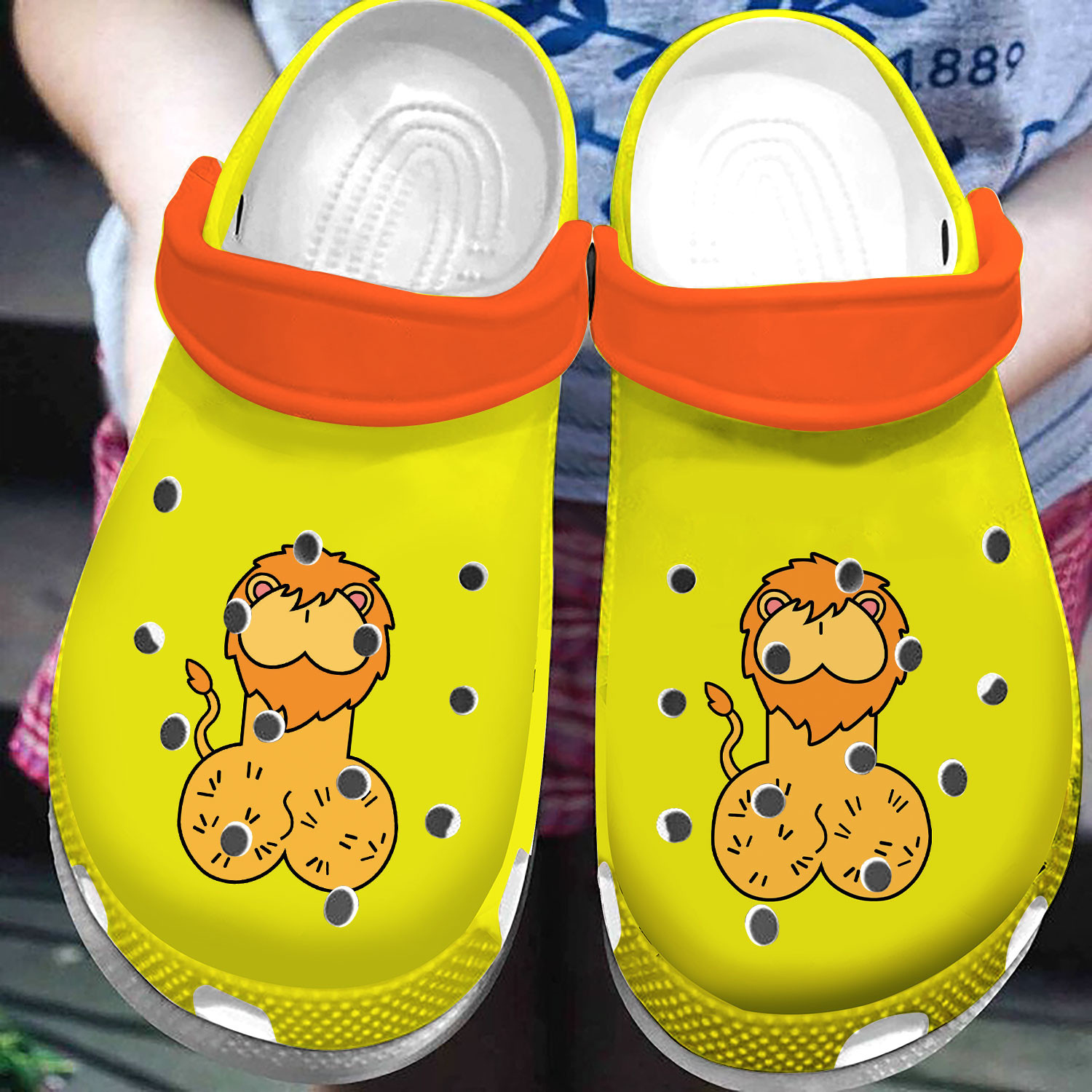 Custom Name Cute Lion Funny Dick Clog Shoes #Dh