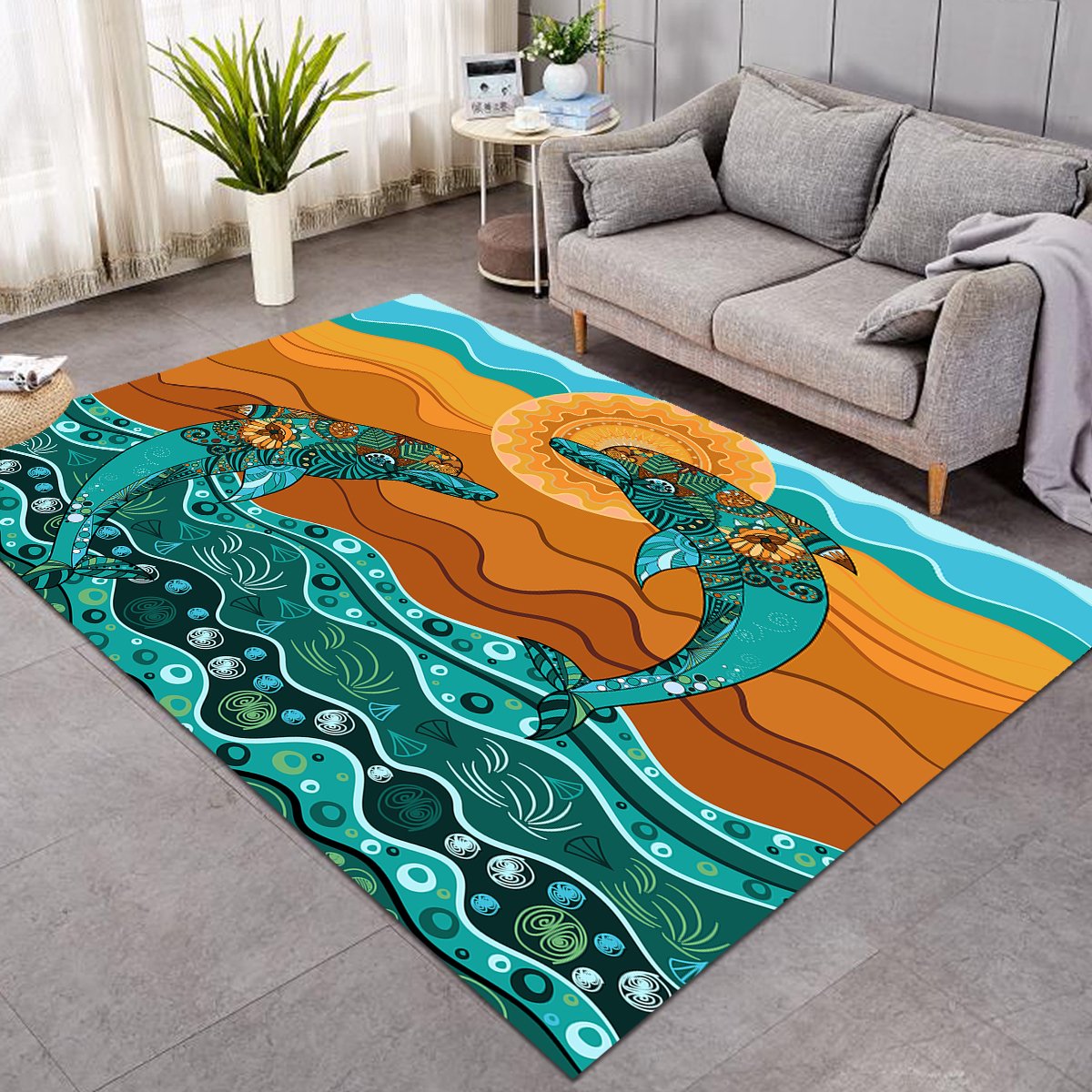 Leaping Dolphins Harmony SW1398 Rug