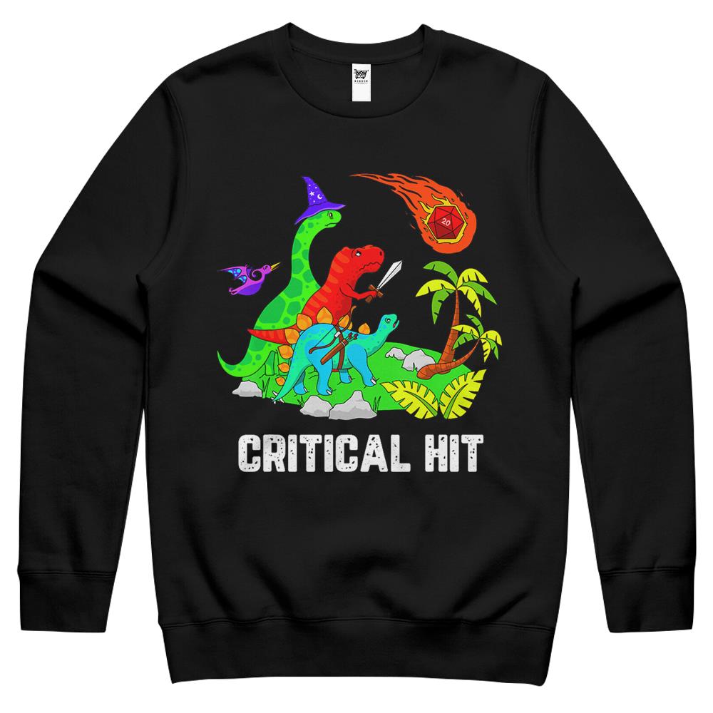 Double Damage Critical Crewneck Sweatshirt, Funny D20 Crewneck Sweatshirt, Rpg Gamer Crewneck Sweatshirt