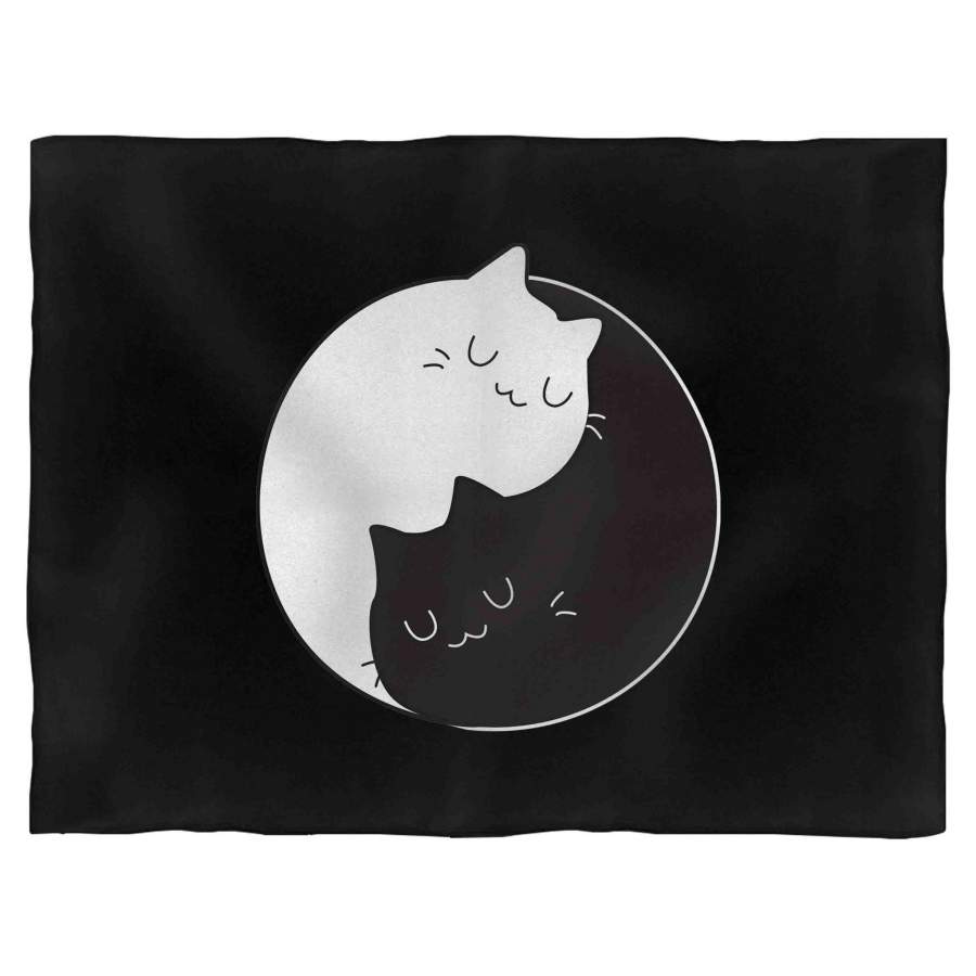 Yin Yang Cats Kittens Cat Lover Blanket