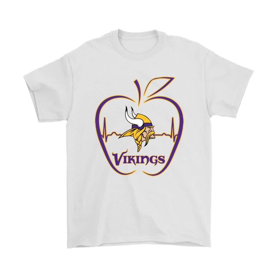 Apple Heartbeat Teacher Symbol Minnesota Vikings Shirts