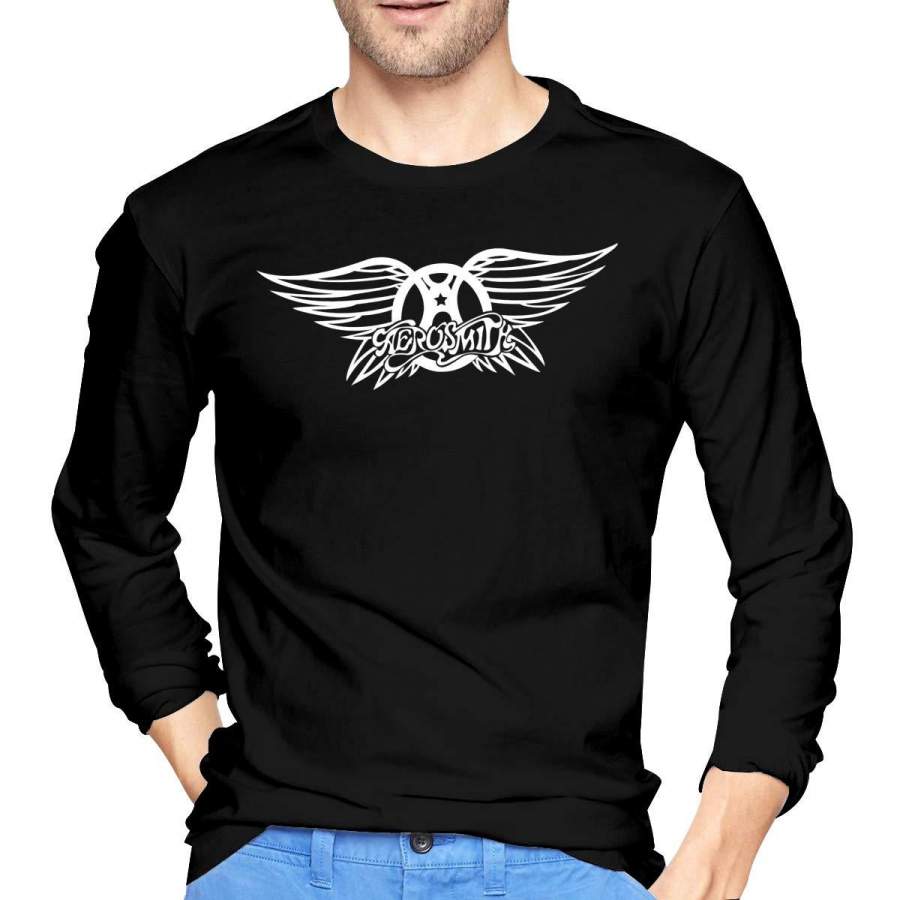 Aerosmith Logo Man Custom Design Long Sleeve T-Shirt S Black