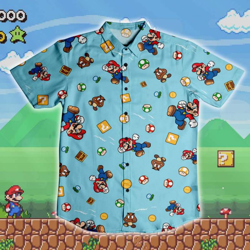 Super Mario Button Up Shirt