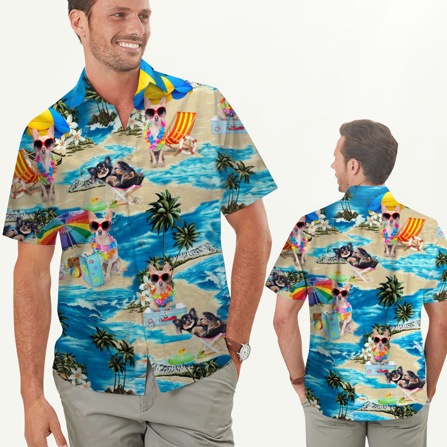 Funny Chihuahua Matching Men Hawaii Shirt For Dog Lovers Ha21688