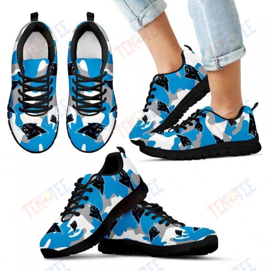 Mens Womens Carolina Panthers Sneaker Cotton Camouflage Fabric Military Solider Style Sneaker Running Shoes For Men Women TDT542