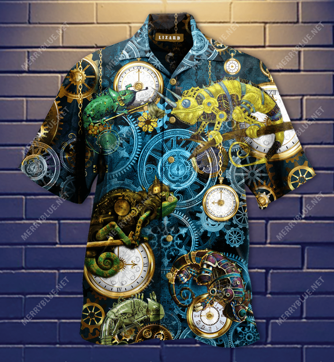 Steampunk Lizards Hawaiian Shirt