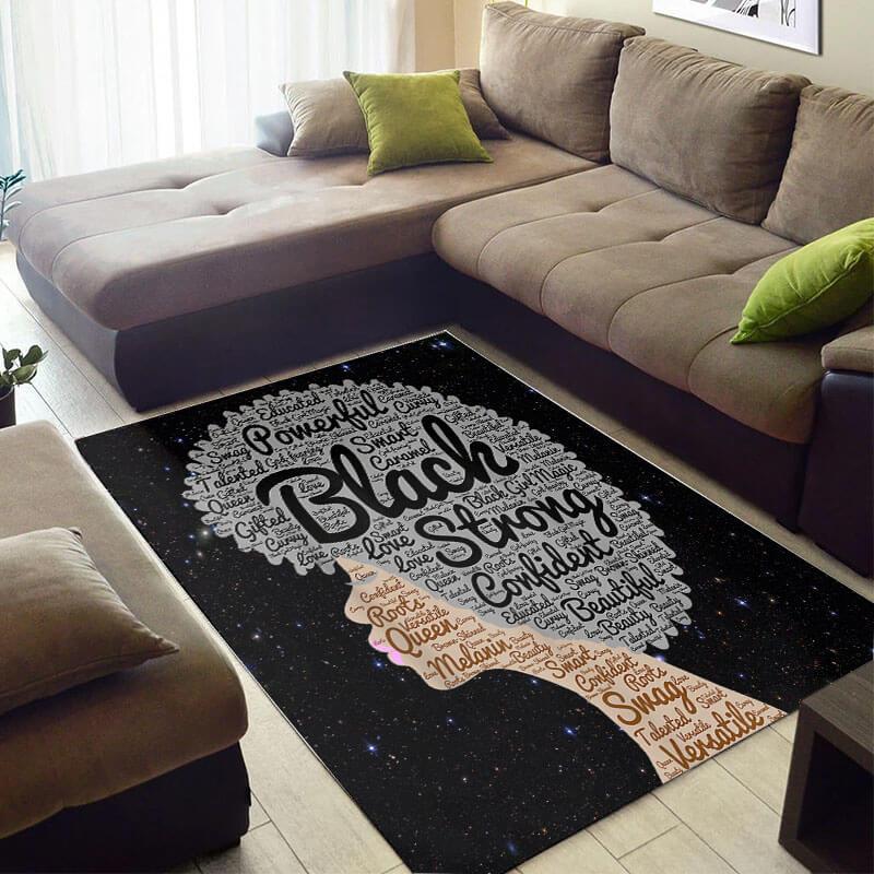 Trendy African Area Rug Beautiful African Black Girl African Style Area Rug African House Decor WBG4161