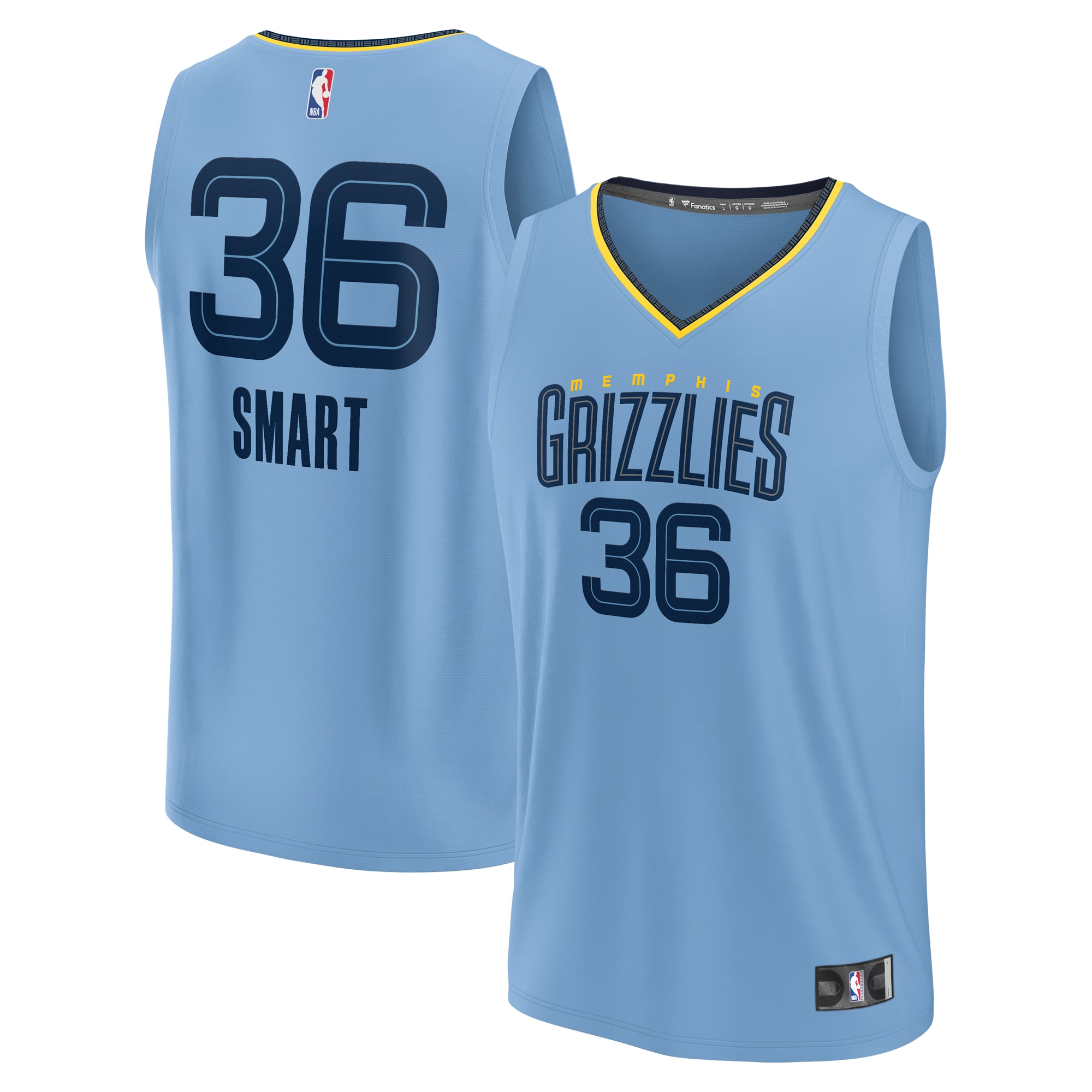 Marcus Smart Memphis Grizzlies Fast Break Player Jersey – Statement Edition – Light Blue