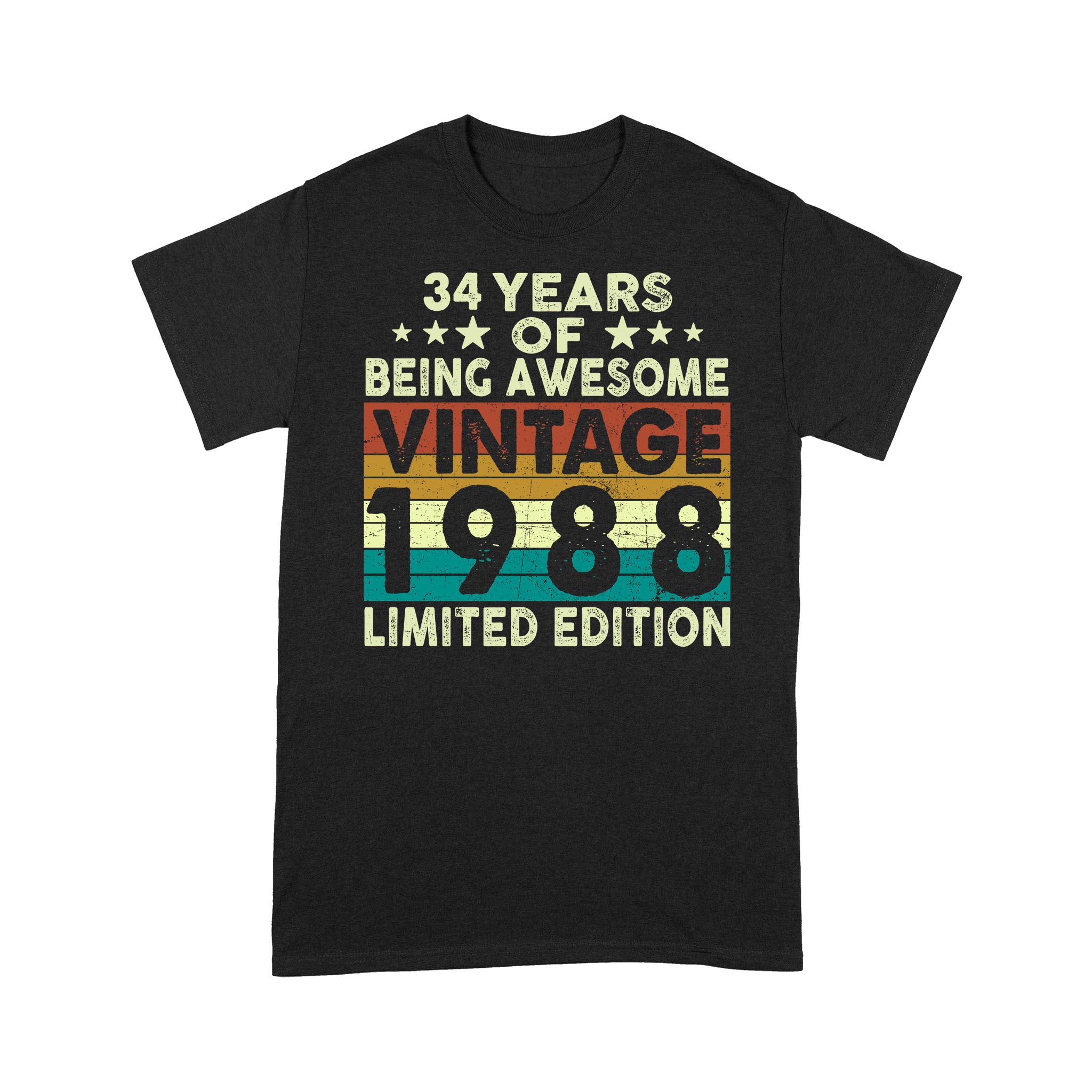 34 Years Of Being Awesome Vintage 1988 Limited Edition Shirt 34Th Birthday Gift Shirt- Standard T-Shirt