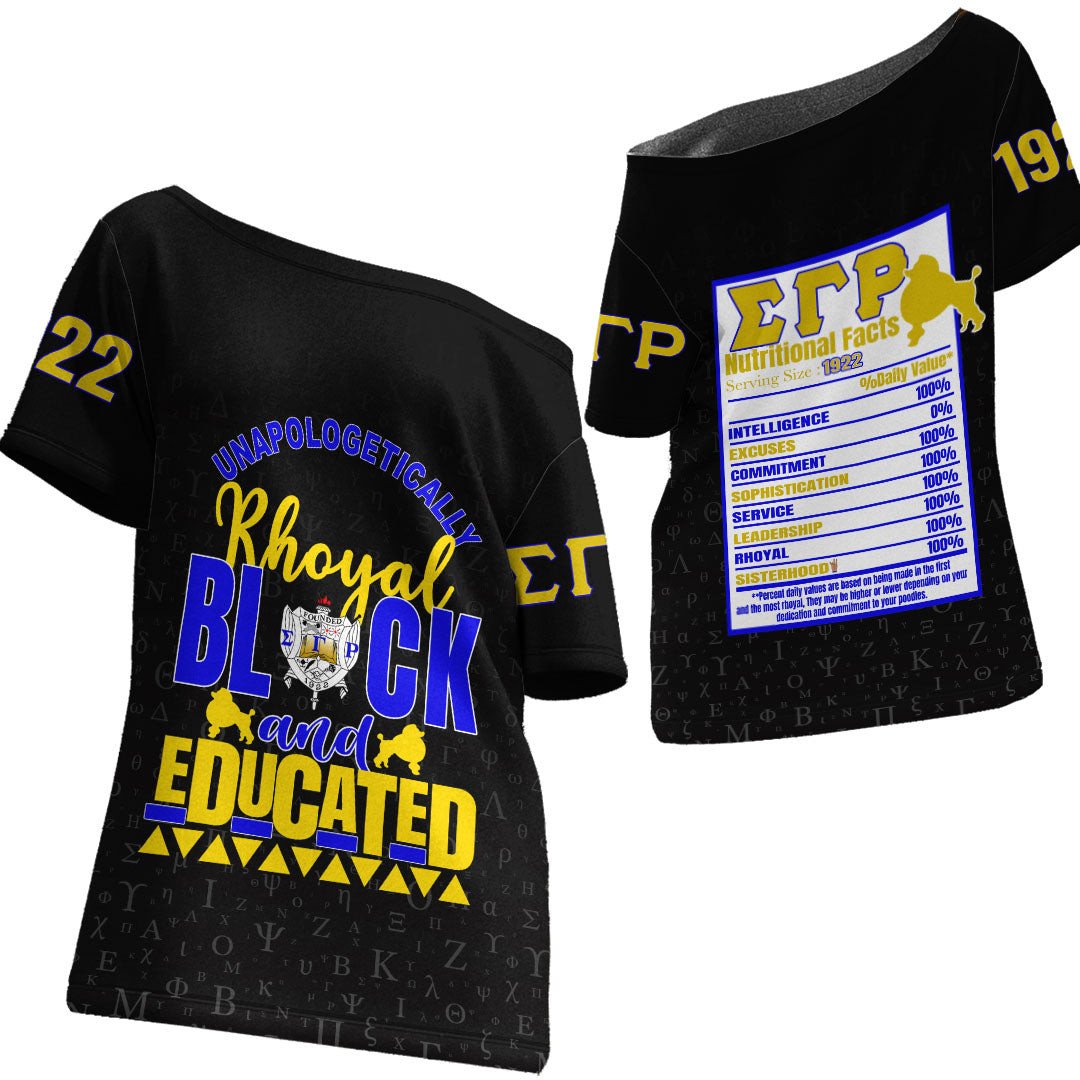 Wonder Print Shop Shirt – Sigma Gamma Rho Off Shoulder T Shirt