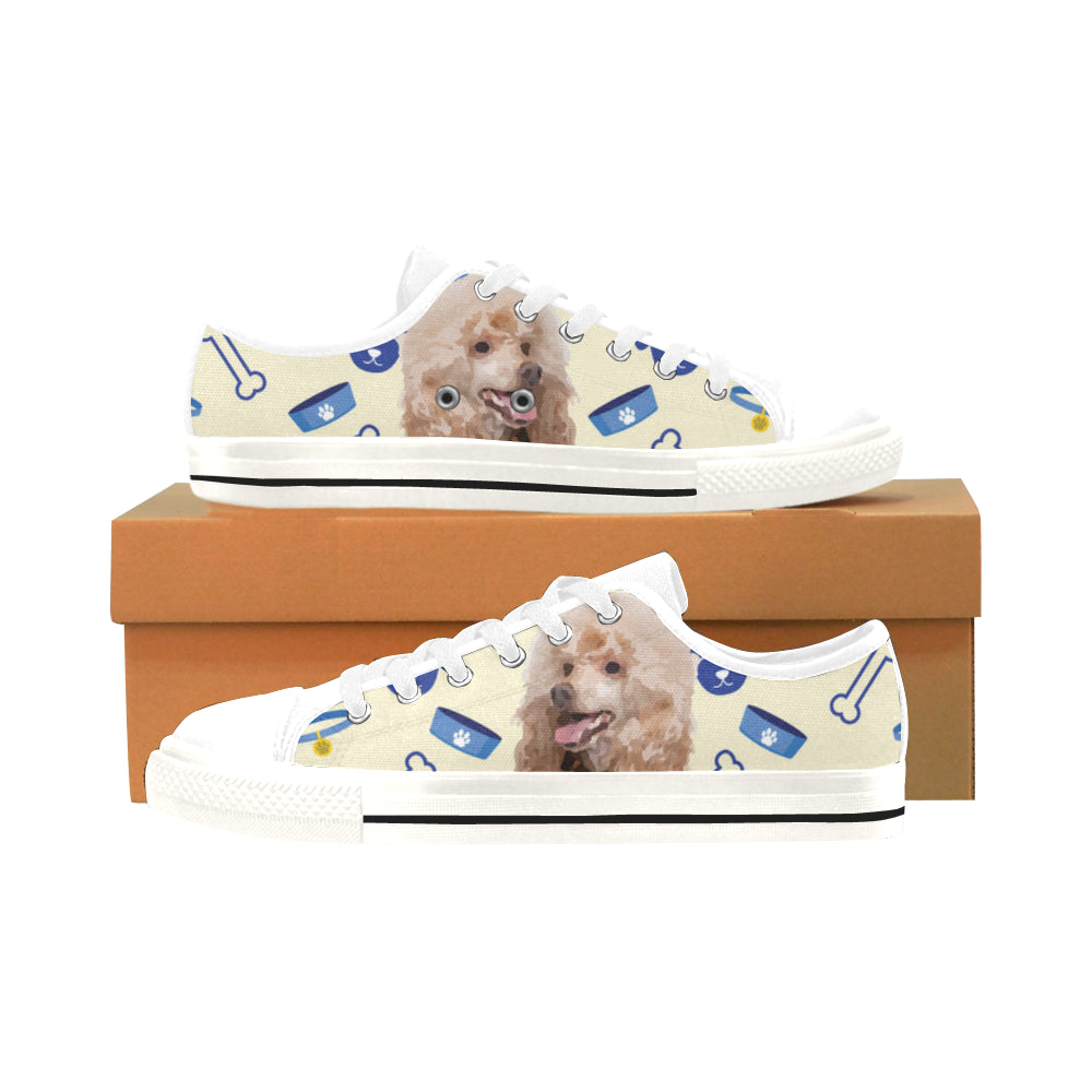 Poodle Dog White Men’s Classic Canvas Shoes/Large Size