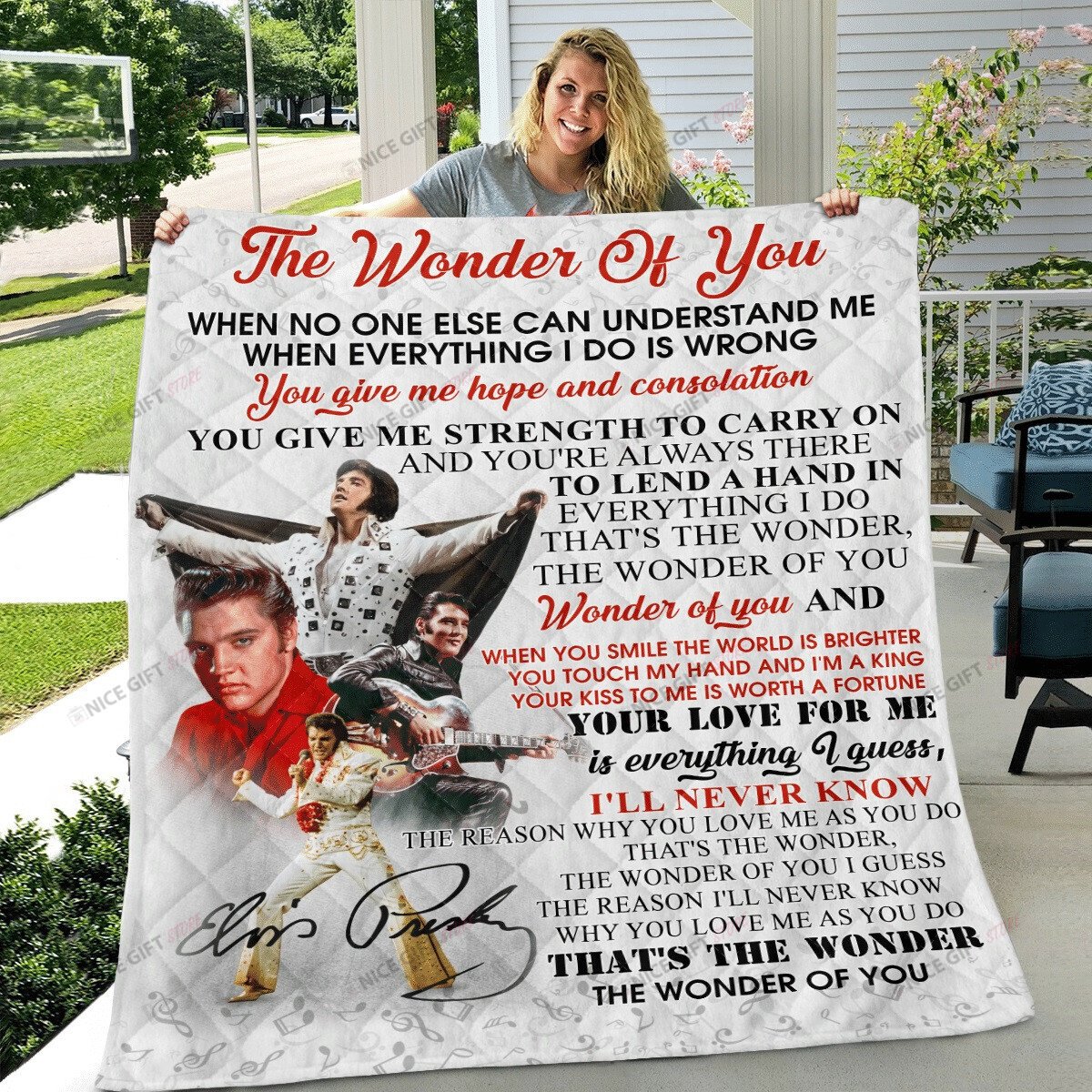 Elvis Presley Fleece Blanket Blk-V8X9