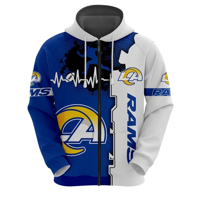 Los Angeles Rams Beating Curve And 48 Unisex 3D Hoodie Gift For Fans