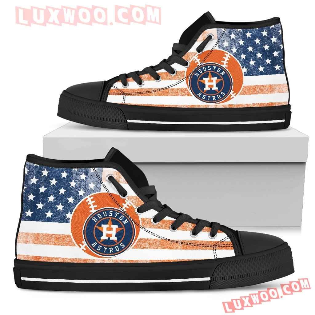 Flag Rugby Houston Astros High Top Shoes Sport Sneakers