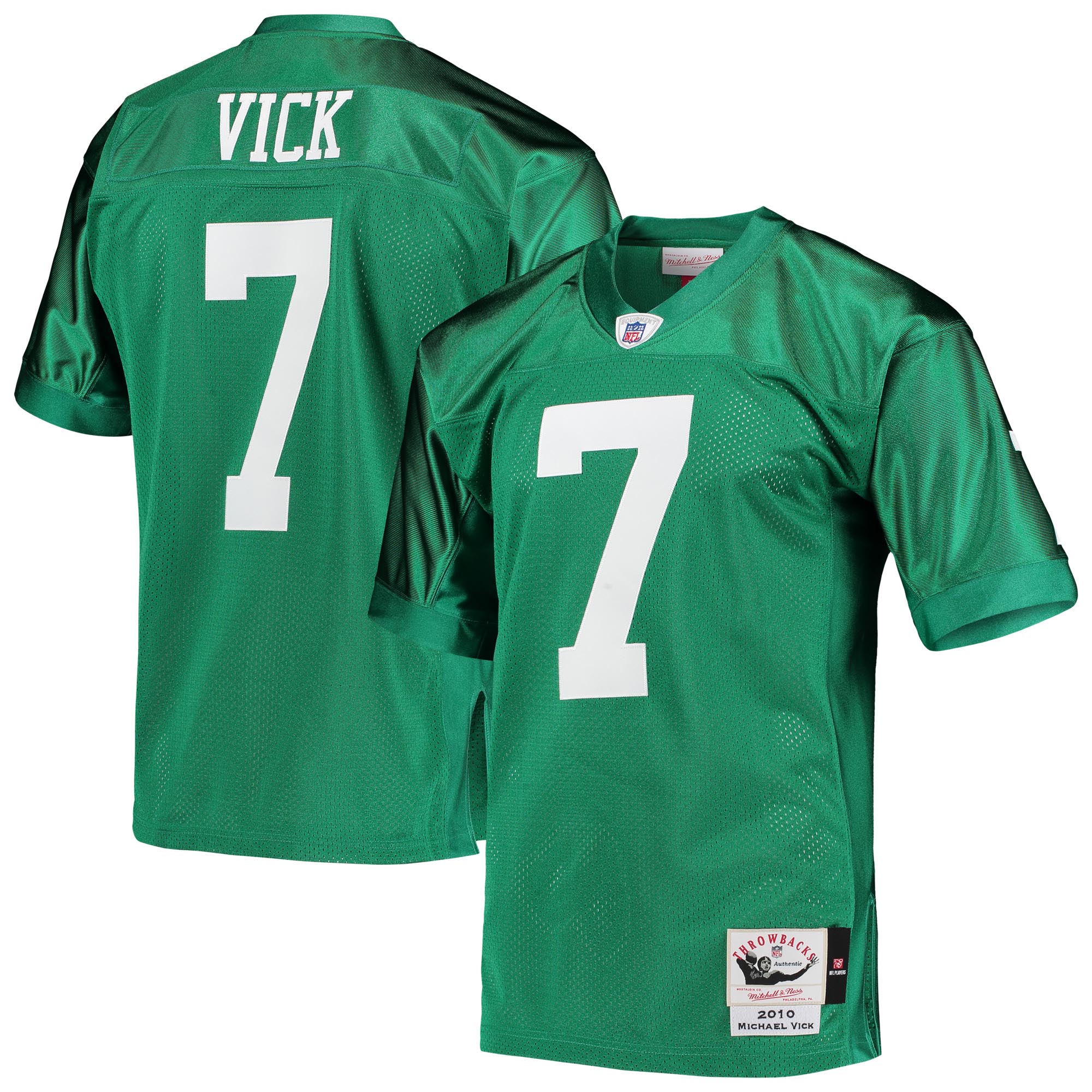 Men’s Philadelphia Eagles Michael Vick Mitchell & Ness Kelly Green 2004 Authentic Throwback Retired Player Jersey