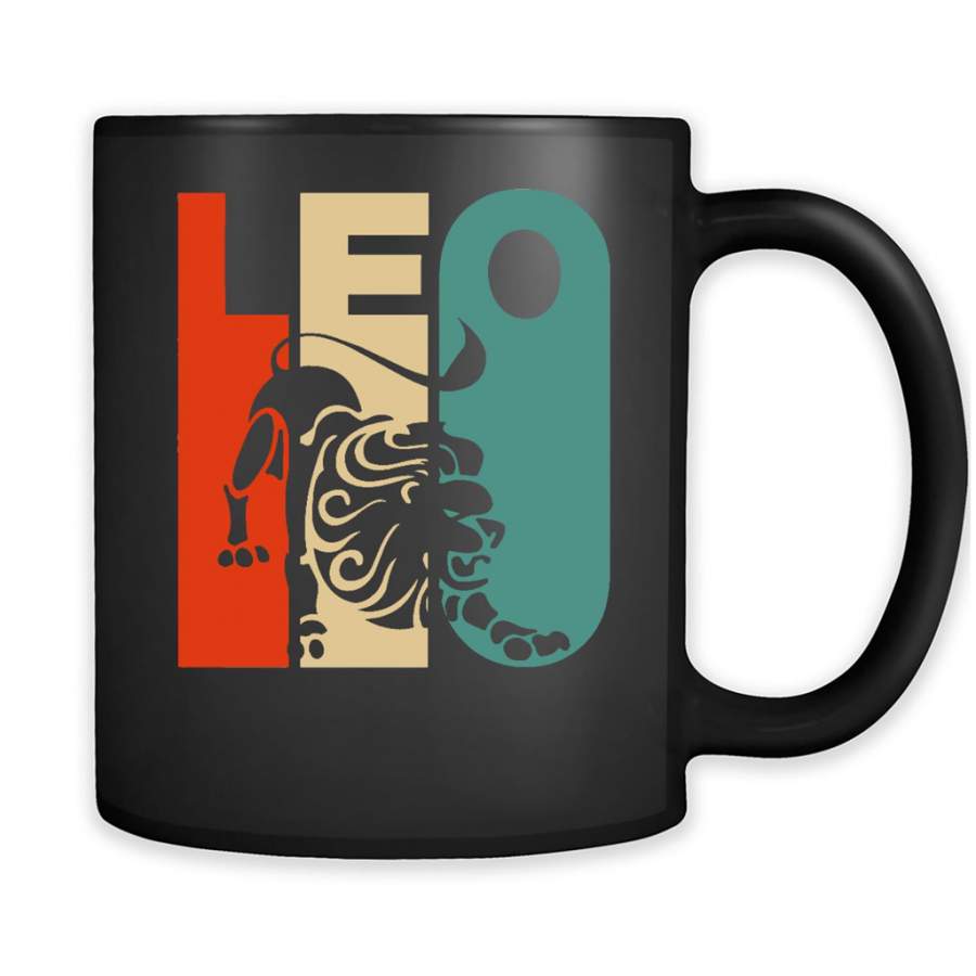 Vintage Style Leo Zodiac – Full-Wrap Coffee Black Mug