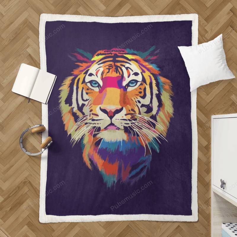 Tiger face pop art – Animal Wpap Sherpa Fleece Blanket