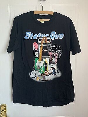 Vintage Status Quo Europe Tour 1988 T-shirt Gig Concert Retro   S 4438