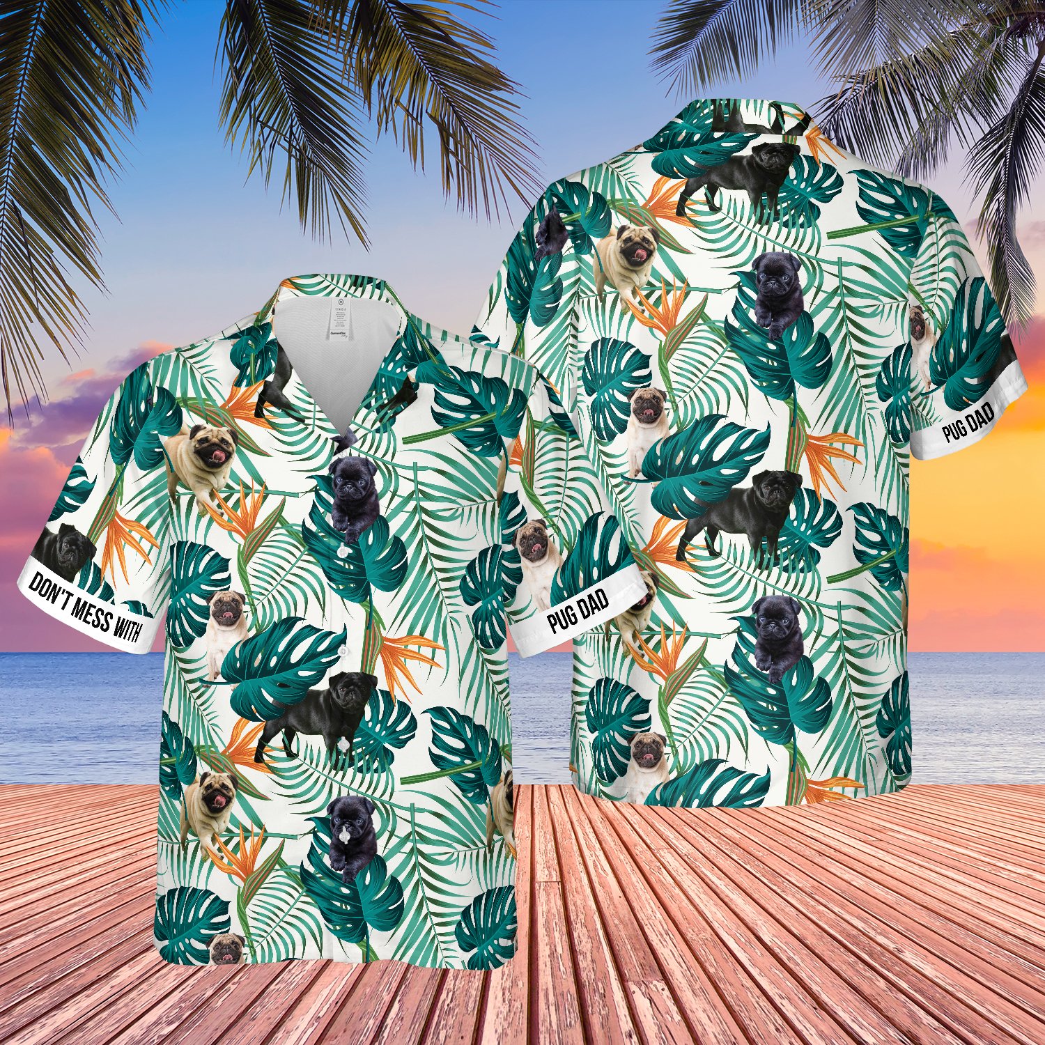 Mess With Pug Mom Tropical Hawaii Shirt Ha78292