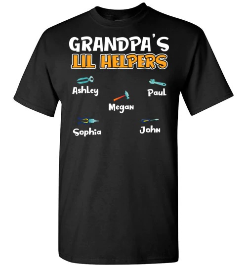 Custom Grandpa’S Lil Helpers Unisex T-Shirt For Men Women Dad Shirts Fathers Day Gifts Ideas Ht