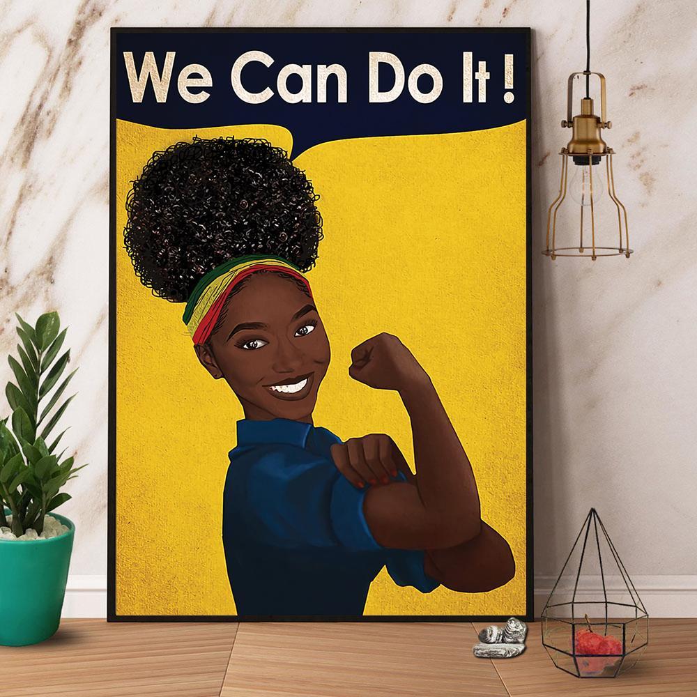 Vintage Black Girl We Can Do It Poster No Frame