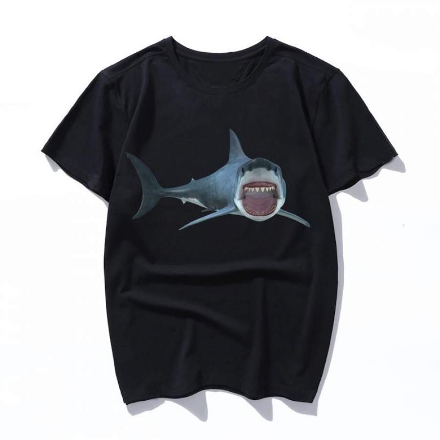 shark great white shark t shirt Kawaii tshirt Printing Female T Shirt Harajuku Short Sleeve Design black Tees Camisetas for men and women Tops