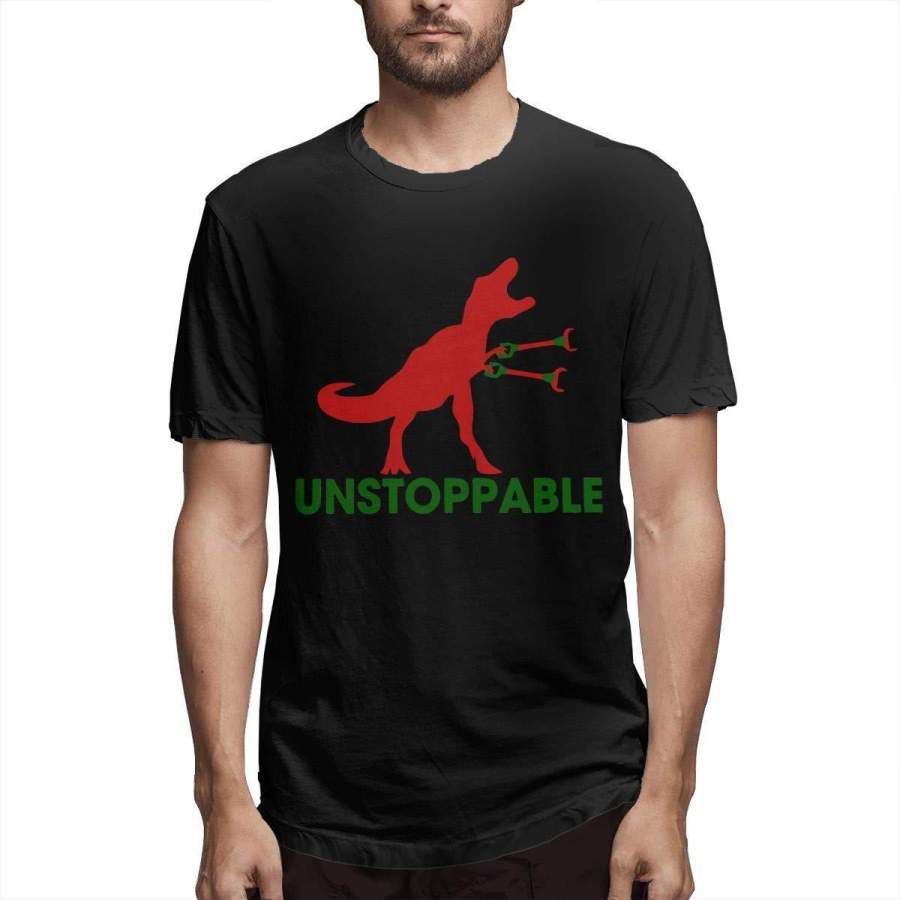 Unstoppable T-Rex Men’s Fashion Crew T-Shirt Casual Short Sleeve Tops Tee