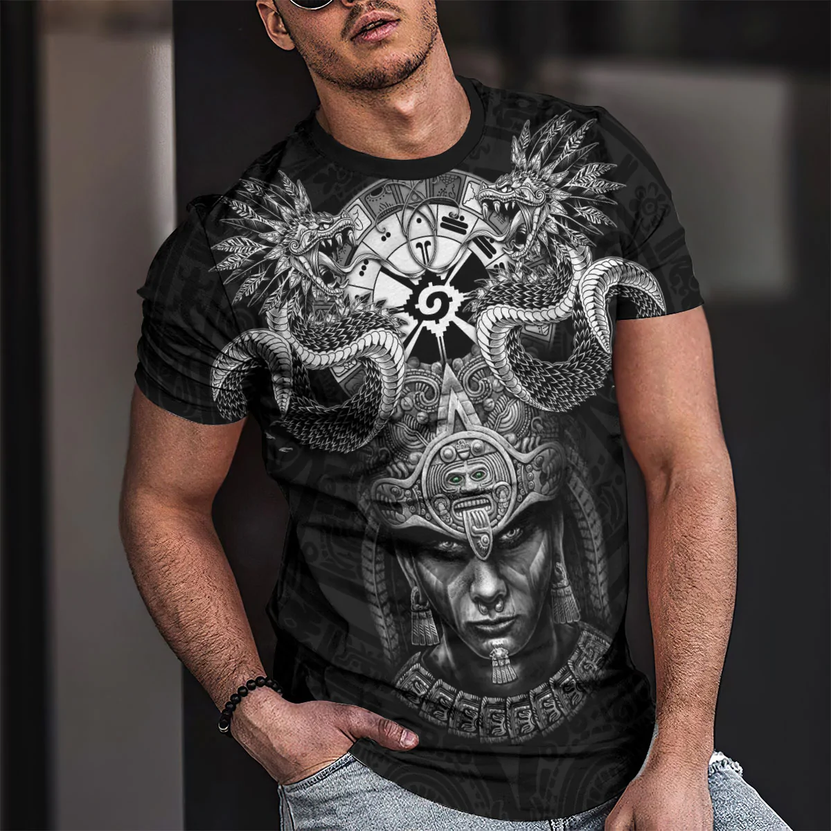 Aztec Warrior T Shirt Quetzalcoatl Hunab Ku Unisex Shirts