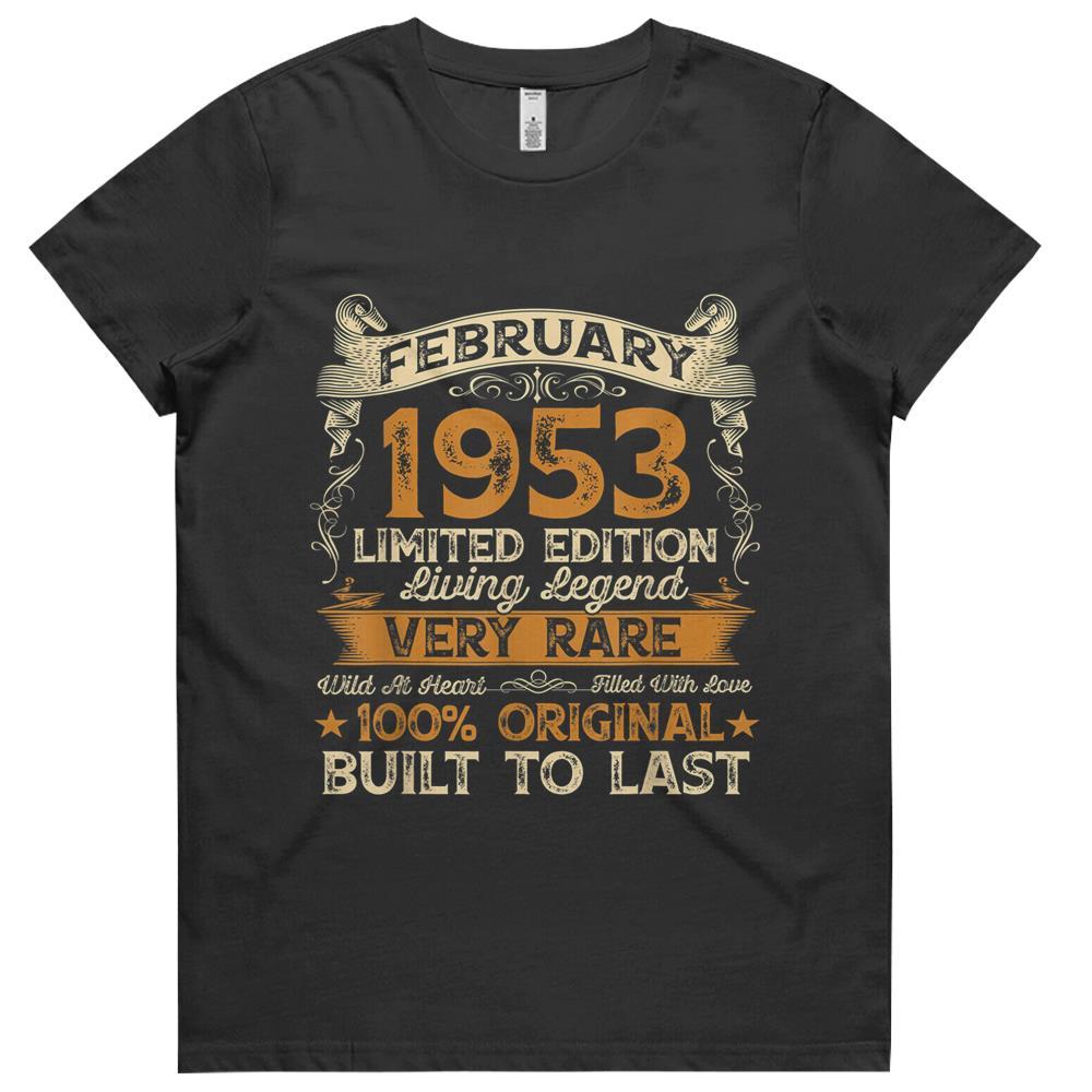 68th Birthday Gift 68 Year Old Retro Vintage February 1953 Womens Tshirts