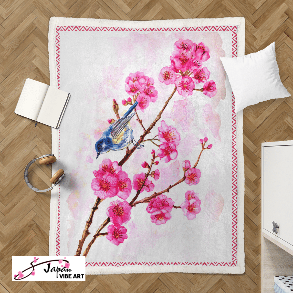 JAPANESE SAKURA CHERRY BLOSSOM BLANKET 679