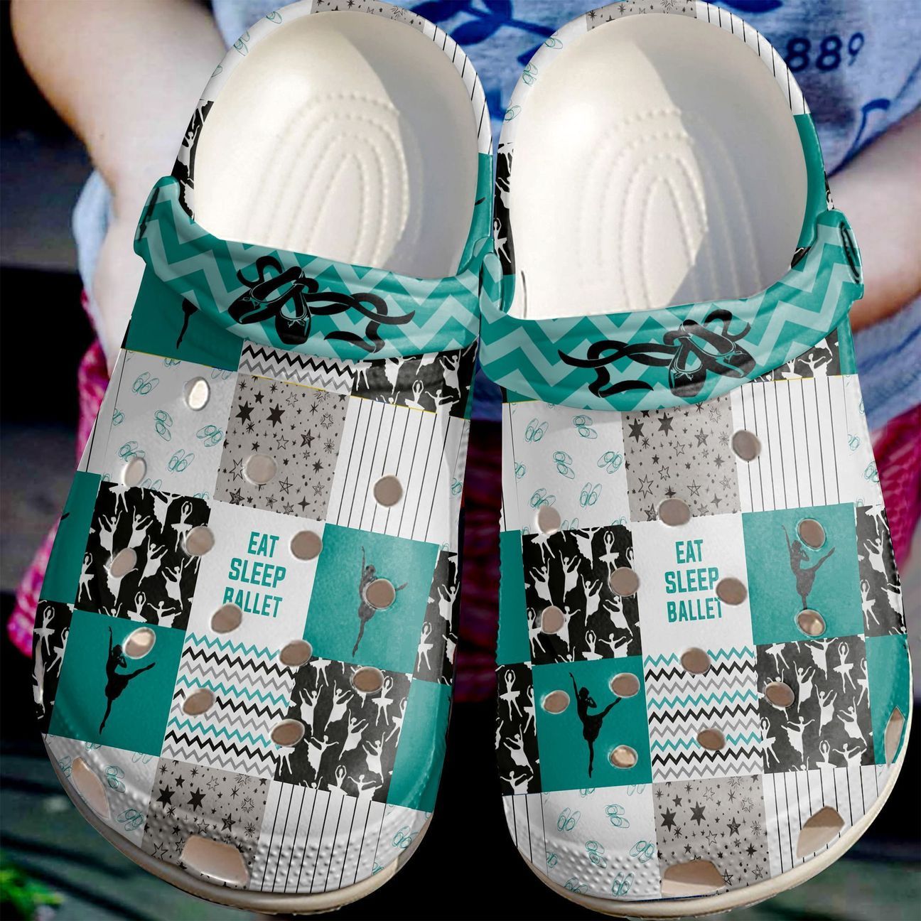 Ballet Personalized Clog, Custom Name, Text Eat Sleep Ballet, Fashion Style For Women, Men, Kid, Print 3D