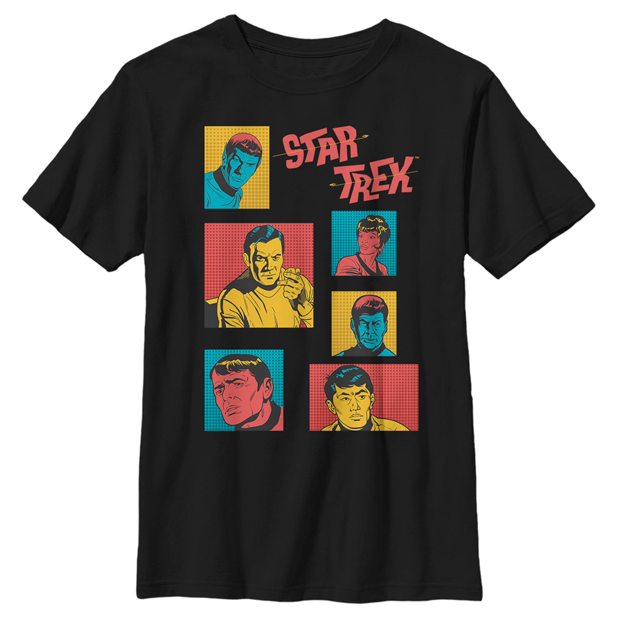 Boy’S Star Trek: The Original Series Retro Character Squares T-Shirt