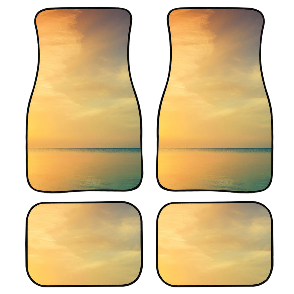 Sunrise Beach Print Front And Back Car Floor Mats, Front Car Mat