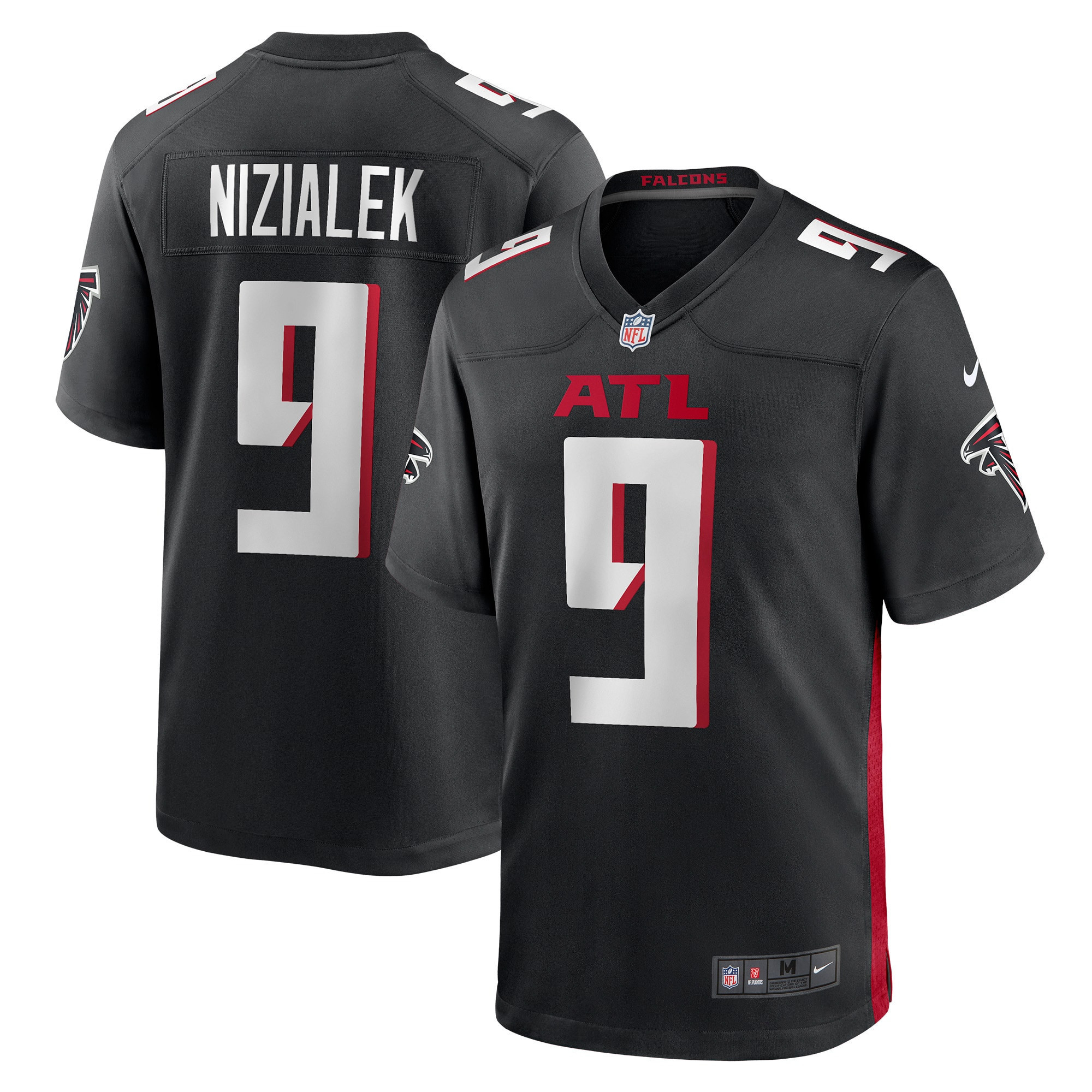 Cameron Nizialek Atlanta Falcons Player Game Jersey – Black NFL