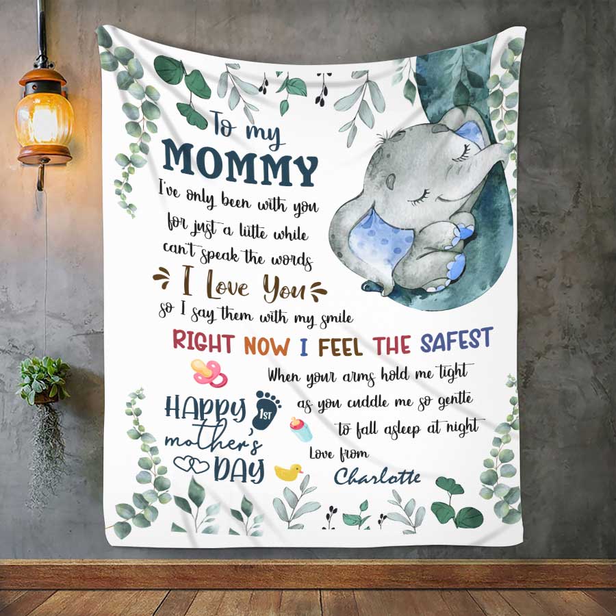 Cute Elephant Fleece Blanket – I Love You I Say Them With My Smile