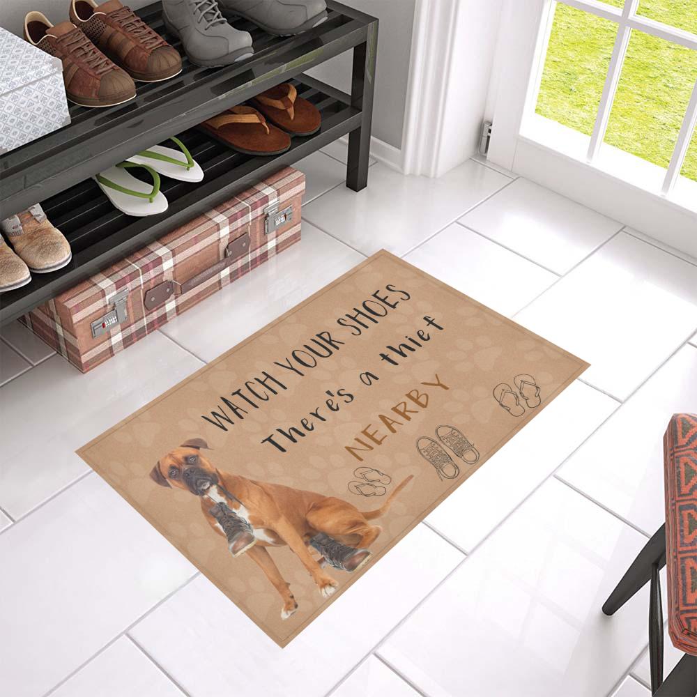 Boxer Watch Your Shoes Doormat