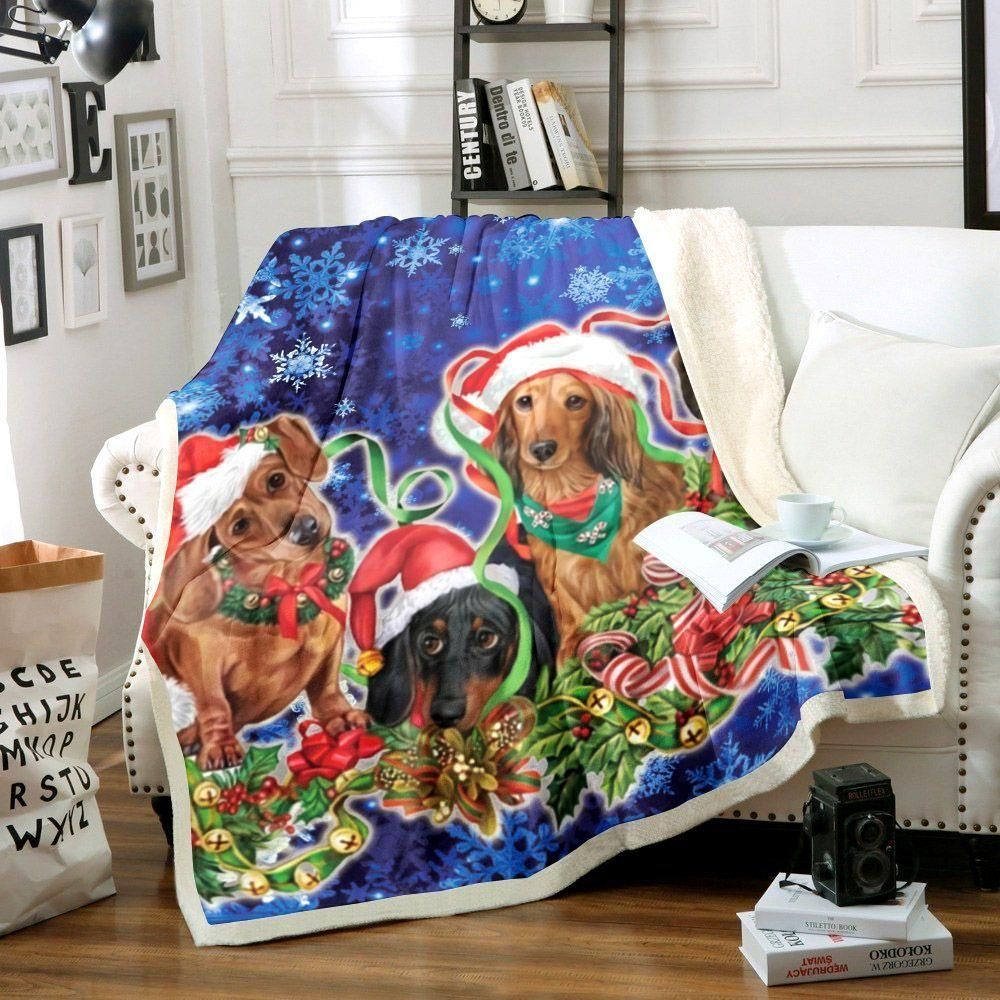 Three Dog Christmas Animal Spirit Design    Xmas Gift Ideasfleece Sherpa Blanket