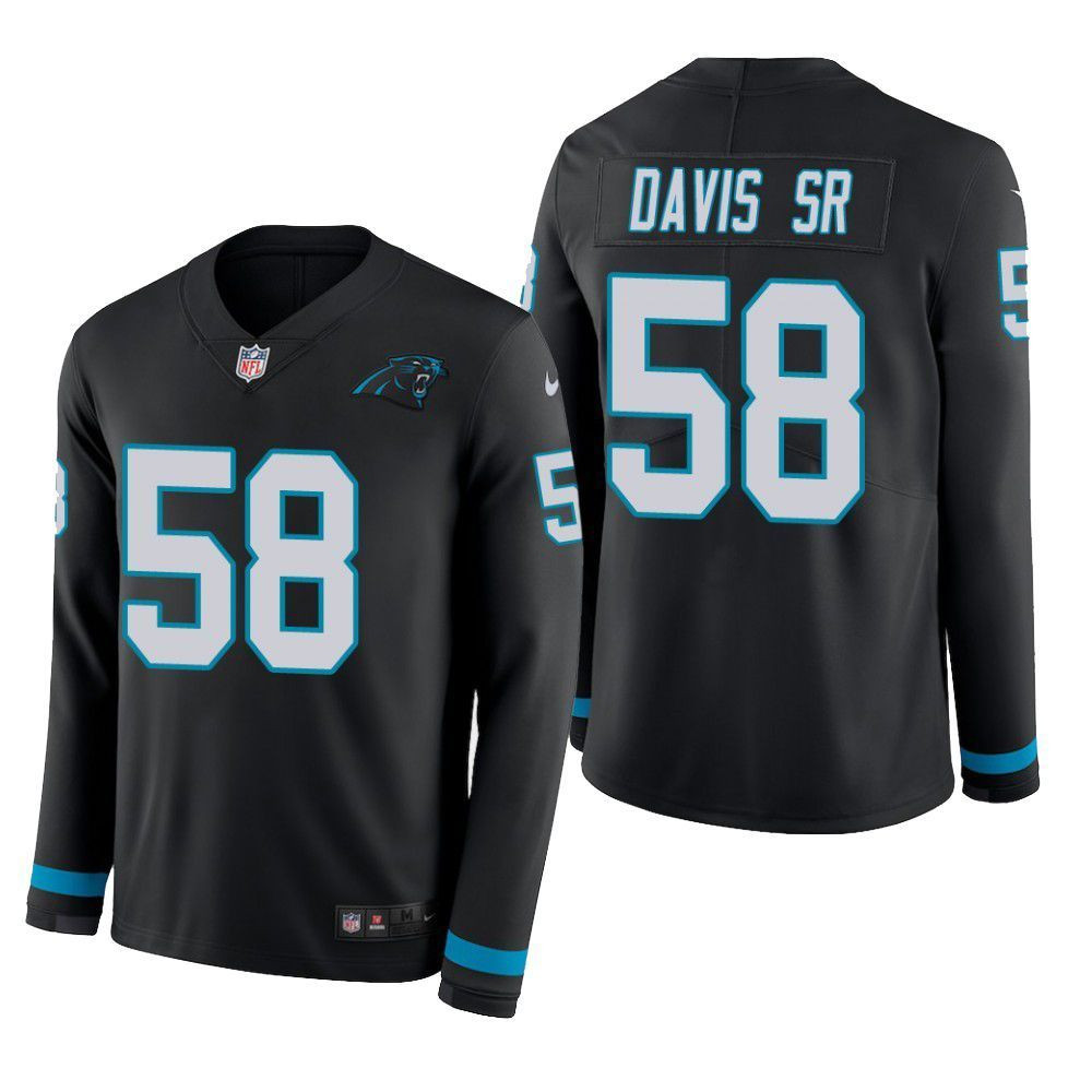 Carolina Panthers Thomas Davis Sr. Therma Long Sleeve Mens Jersey Black