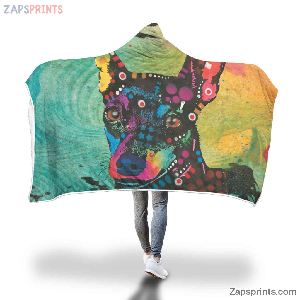 Miniature Pinscher Design Hooded Blanket – Dean Russo Art