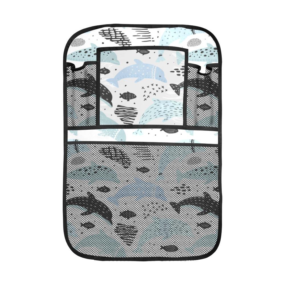 Cute Dolphins Childish Style Pattern Car Seat Back Organizer