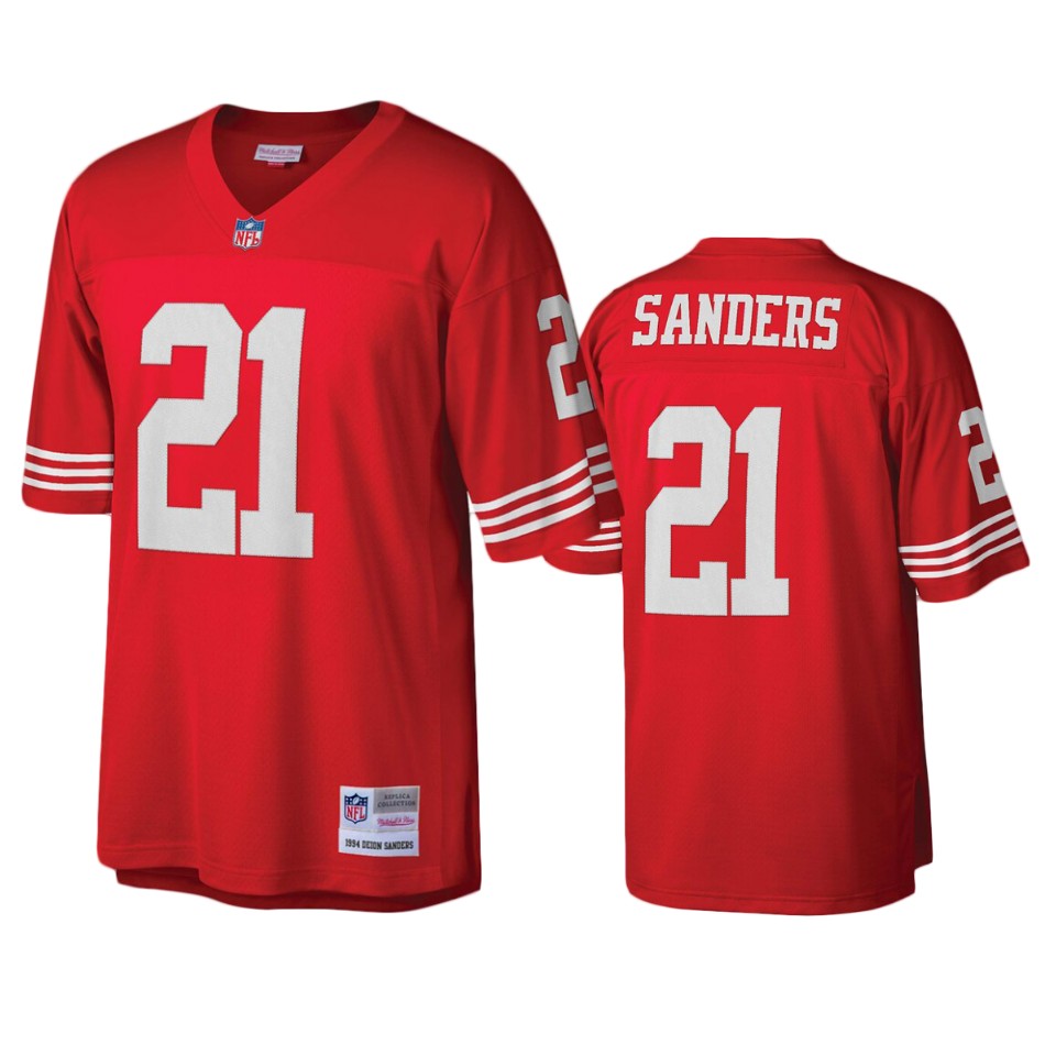 San Francisco 49ers Deion Sanders Scarlet Legacy Replica Jersey – BTT Shop