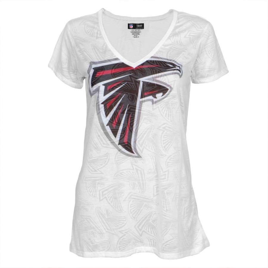 Atlanta Falcons – Large Logo Juniors Burnout V-Neck T-Shirt