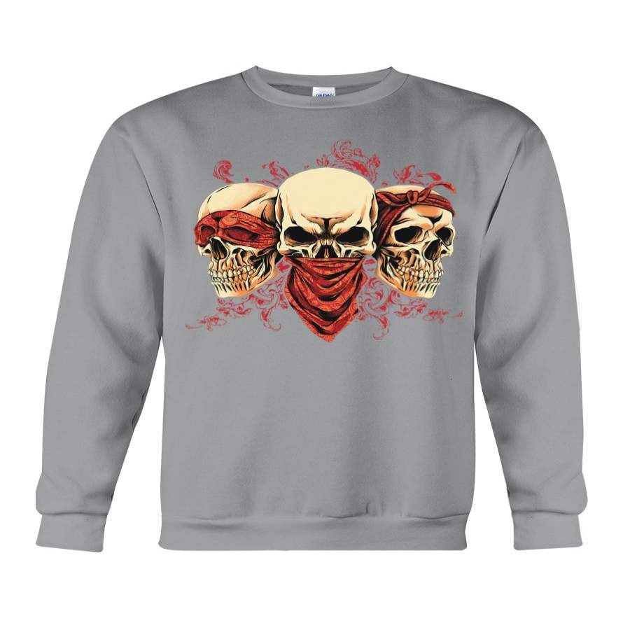 Cool Skulls With Fire Unique Custom Design For Boys Sweatshirt