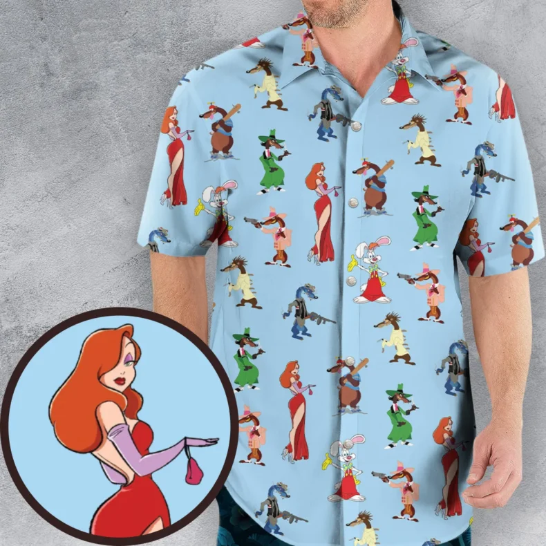 Roger Rabbit Jessica Rabbit The Weasels Who Framed Roger Rabbit Hawaiian Shirt