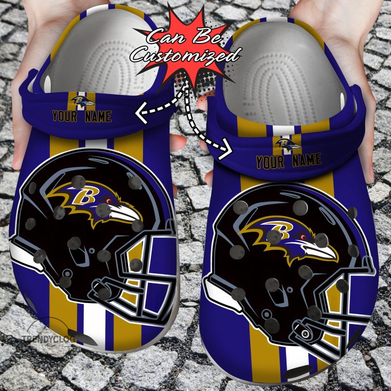 Football Personalized BRavens Team Helmets Clog Shoes