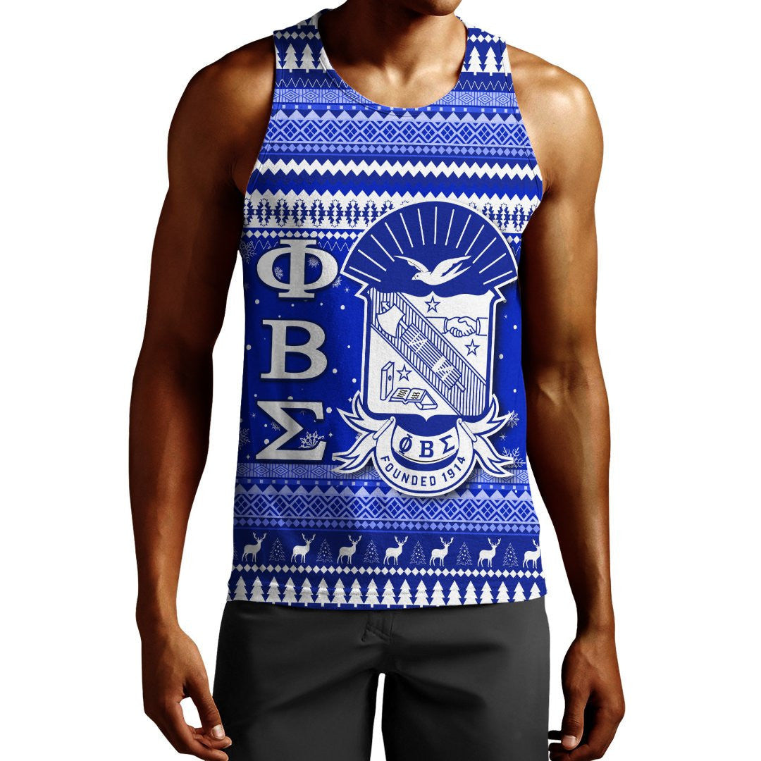 Fraternity Tank Top – Phi Beta Sigma African Pattern Christmas Tank Top