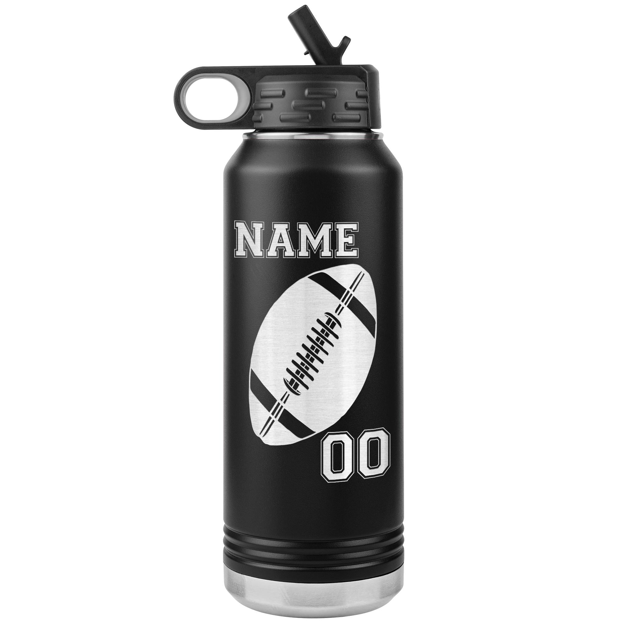 32Oz. Water Bottle Tumblers Personalized Football Water Bottles